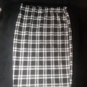 Black Plaid Pencil Skirt